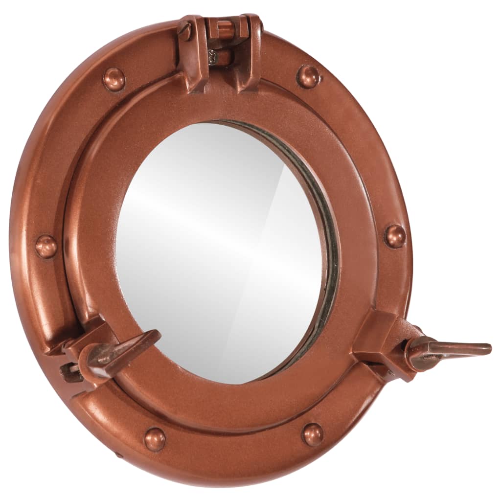 Porthole Mirror Wall Hanging Ø50 Cm Aluminium And Glass